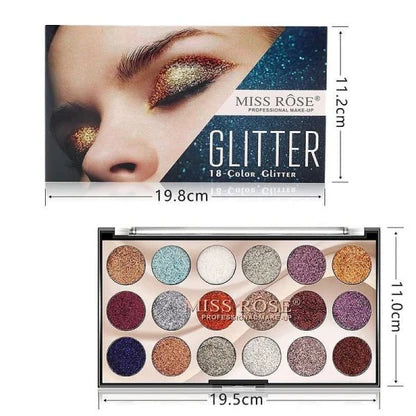 Miss Rose Professional Make-Up Glitter 18 Color Glitter Kit